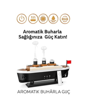 Gemi Tasarımlı Işıklı Aroma Terapi & Hava Nemlendirici Buhar Etkisiyle Ferahlık ve Şıklık Bir Arada