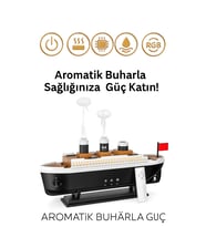 Gemi Tasarımlı Işıklı Aroma Terapi & Hava Nemlendirici Buhar Etkisiyle Ferahlık ve Şıklık Bir Arada