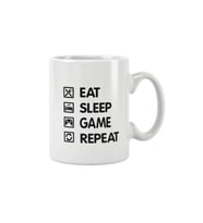 Eat Sleep Game Repeat Baskılı Kupa Bardak