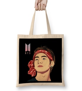 Kpop Handsome Kim Taehyung Bts Bez Çanta Uzun Saplı