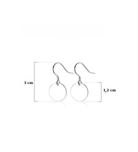 Kadın Sallantılı Plaka Pul Model 925 Ayar Gümüş Kancalı  Küpe 12 mm