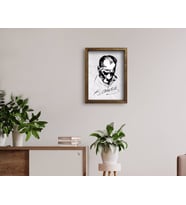 BK Home Atatürk Tasarımlı Doğal Masif Ahşap Çerçeveli Tablo 45x65cm-48