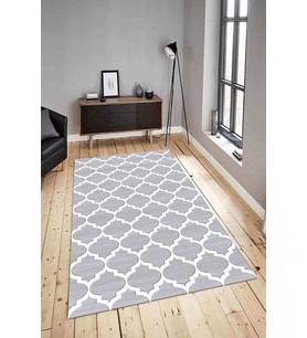 Dijital Baskılı Yıkanabilir Kaymaz Modern Renkli Salon Halısı Mutfak Halısı Yolluk ND-HY-923 (Gri)