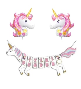 Unicorn Şekilli Iyi Ki Doğdun Folyo Balon Set