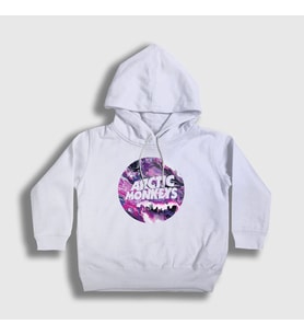 Presmono Unisex Çocuk Beyaz Planet Arctic Monkeys Kapüşonlu Sweatshirt 293430tt