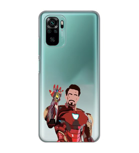 Redmi Note 10/Note 10S Uyumlu Iron Man Desenli Şeffaf Telefon Kılıfı
