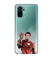 Redmi Note 10/Note 10S Uyumlu Iron Man Desenli Şeffaf Telefon Kılıfı
