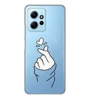 Redmi Note 12 4G Uyumlu Kalp Desenli Şeffaf Telefon Kılıfı