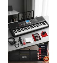 Midex PS-1800BK-H 61 Tuşlu Kaliteli Org Dijital Ekranlı Kulaklık Çanta Notalık Adaptör Sticker Öğrenim Metodu