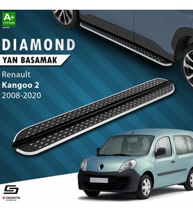 S-Dizayn Renault Kangoo 2 Uzun Şase Diamond Krom Yan Basamak 223 Cm 2008-2020 A+ Kalite
