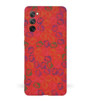 Samsung Galaxy S20 FE Uyumlu Lansman Kılıf Hello Kitty Tasarımlı İçi Kadife Kapak-Kırmızı (Şeffaf)