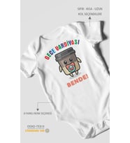 Gece Vardiyası Bende Baskılı Bebek Zıbını – Çıtçıtlı Body  %100 Pamuk Kısa Kol (Beyaz)