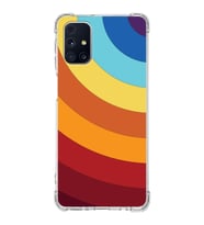 Samsung Galaxy M31s  Köşe Korumalı Antişok Kapak Renk Cümbüşü Tasarımlı  Silikon Kılıf (Şeffaf)
