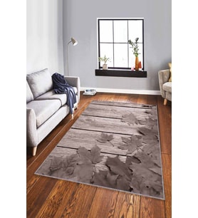 Gri Çınar 3D Kaymaz Tabanlı Makinede Yıkanabilir Halı CNR01 - 100 x 160 cm