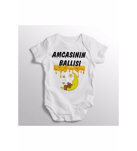 Amcasının Ballısı Yazılı Baskılı Bebek Zıbını