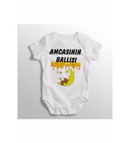 Amcasının Ballısı Yazılı Baskılı Bebek Zıbını