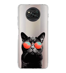 PrintiFy Xiaomi Poco X3 Pro ile Uyumlu 1mm Slim Fit Kedi 3 050d Baskılı Şeffaf  Kılıf