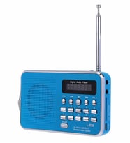 Ultratekno L-938 Dijital Ekranlı Şarjlı Taşınabilir Radyo Bluetooth USB TF Destekli Cep Radyosu (Mavi)