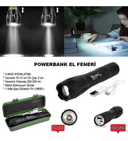 Powerbank Özellikli Uzun Menzilli El Feneri Wt-039