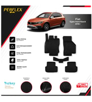 Fıat Egea Hatchback 2016+ 3D Havuzlu Paspas (Siyah - Beyaz)