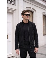 Dik Yaka Slim Fit Mevsimlik Süet Ceket