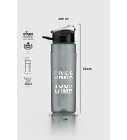 Renga Falcon Yazı Desenli 800 ml Pipetli Tritan Matara 912140 Fuşya (Siyah)