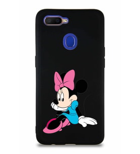 Oppo A5S Soft Premier Kapak Minnie Mouse-E Tasarımlı Silikon Kılıf - Siyah (Şeffaf)