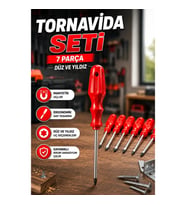7 Parça Düz ve Yıldız Tornavida Seti – Ergonomik Saplı El Aleti