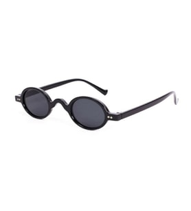Mobgift Minimal Vintage Retro Oval Kemik Unisex Güneş Gözlüğü (Siyah)