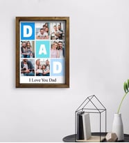 BK Gift Kişiye Özel Dad Temalı Doğal Masif Ahşap Çerçeveli Tablo 45x65cm-1