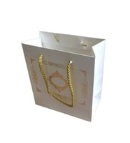 Karton Hediye Çantası GOLD Saray Desenli 20X20X10 CM (10 Adet)  Beyaz