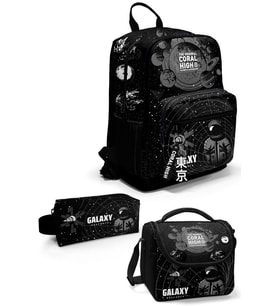 Coral High Siyah Galaxy 3'lü Okul Çanta Seti SET0123644