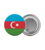 Azerbaycan Bayrağı Çanta Rozeti 20 Adet En Büyük Boy 5.8cm İğneli Broş