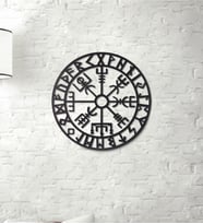 Gowpenart Çerçeveli Vegvisir Ev&Ofis Metal Duvar Tablosu