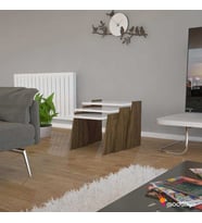 MODİLAYN VİVA Zigon Sehpa Takımı High Gloss *Ceviz - Beyaz