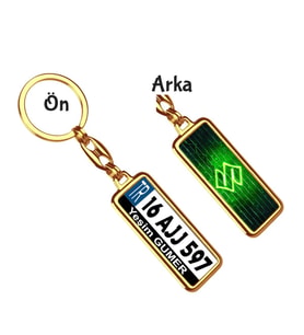 Kişiye Özel Suziki Neon Yeşil Logo Tema Plaka Anahtarlık (Altın)