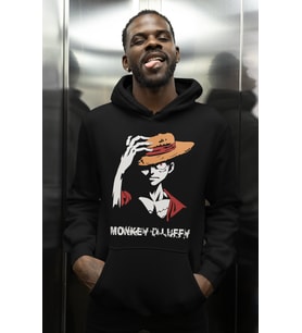 Monkey D. Luffy Baskılı Unisex Oversize One Piece Anime Karakter Hoodie