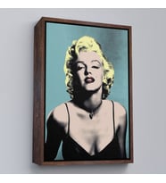 Çerçeveli Marilyn Monroe Sarı Saçlı  Kadın Modern Duvar Sanatı (Altın)