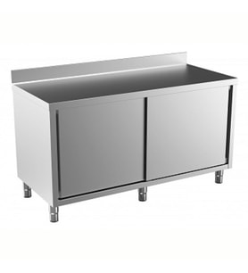 Electrolux Professional Dolaplı Çalışma Tezgahı, 1 Ara Raflı, 2 Kayar Kapılı, Sırtlı - 1600 Mm MTN1610PN
