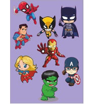 Süperkahraman Marvel Dc Spiderman Batman Ironman Sticker Seti