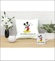 Kişiye Özel Mickey Mouse Tasarımlı Yastık ve Kupa Bardak