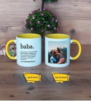 Babaya Hediye Kupa Bardak Sarı Fotoğraflı Babalar Günü Doğum Günü Hediyesi