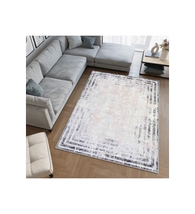 Rovigo Home Dijital Baskı Yıkanabilir Kaymaz Taban Salon Halısı RVG0494 (Gri)