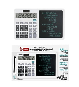 MİKRO CL-8455 2 TABLET KALEMLİ YAZI 7 INCH TABLETLİ HESAP MAKİNESİ BEYAZ