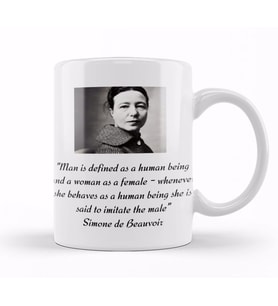 Simone De Beauvoir Quote Ladies' Short Sleeve Kupa Bardak Porselen