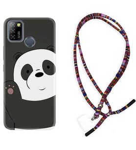 INFINIX Smart 4 5 6 Zero 8 S5 Pro Kılıf Boyun Asklı Rasta Silikon Hello Panda 1709