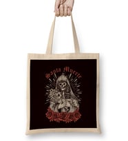 Santa Muerte Mexican Female Deity Dead Sugar Skull Satanic Bez Çanta Uzun Saplı
