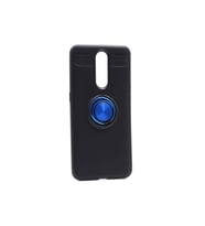 Oppo RX17 Pro Uyumlu Kılıf Zore Ravel Silikon Kapak (Siyah-Mavi)