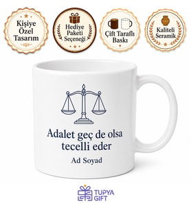 Avukata Hediyelik Ofis Kupası Özel Tasarım Porselen Bardak Hediye