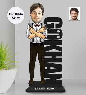 Kişiye Özel İsimli Berber Erkek Ahşap Eco Biblo -1